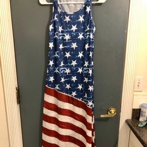 American flag flowy tank dress